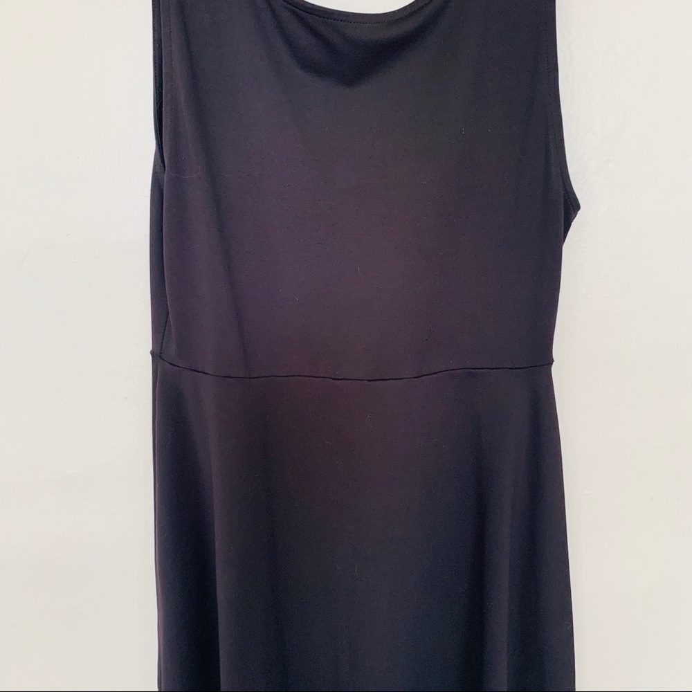 Black Basic Skater Mini Dress - image 2